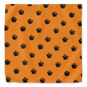 Halloween Skulls black orange pattern dog Bandana