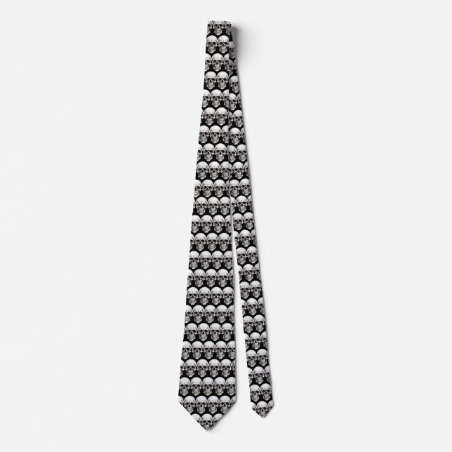 Halloween Skulls Black Tie (Front)