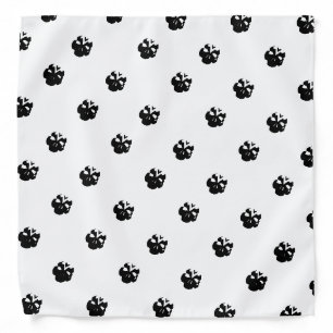 Halloween Skulls black white pattern dog Bandana