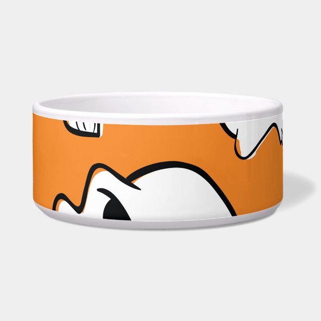 Halloween Skulls Bones Doodle Pattern Bowl (Front)