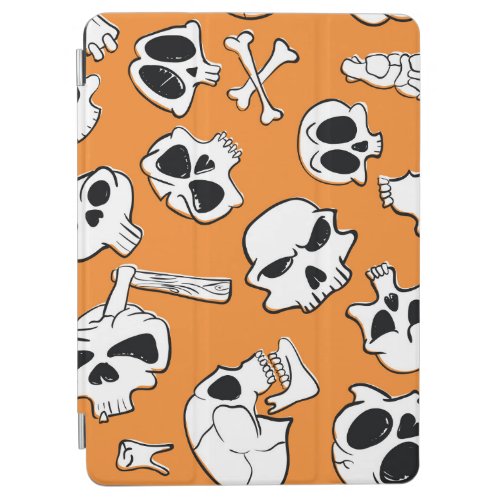 Halloween Skulls Bones Doodle Pattern iPad Air Cover