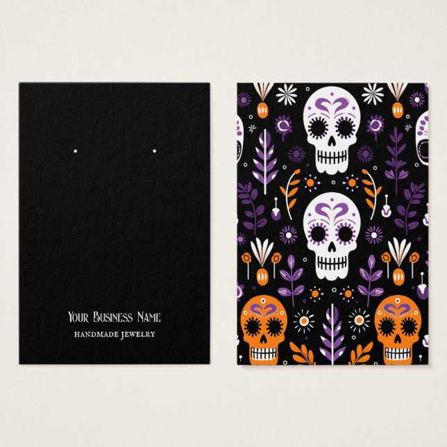 Halloween Skulls Earring Display Card (Front & Back)