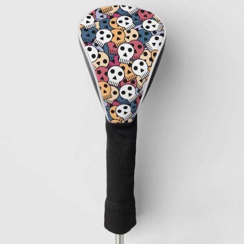 halloween skulls golf head cover