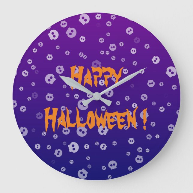 Halloween Skulls Large Clock (Front)
