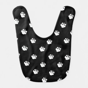 Halloween Skulls pattern black white Baby Bib
