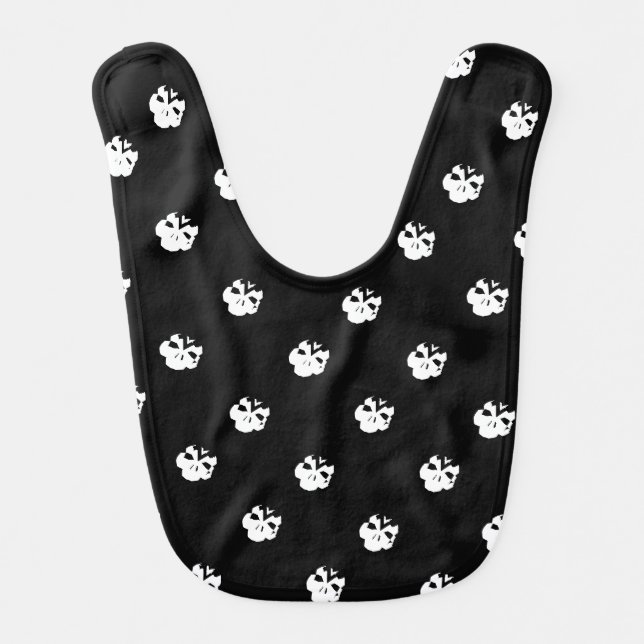 Halloween Skulls pattern black white Baby Bib (Front)