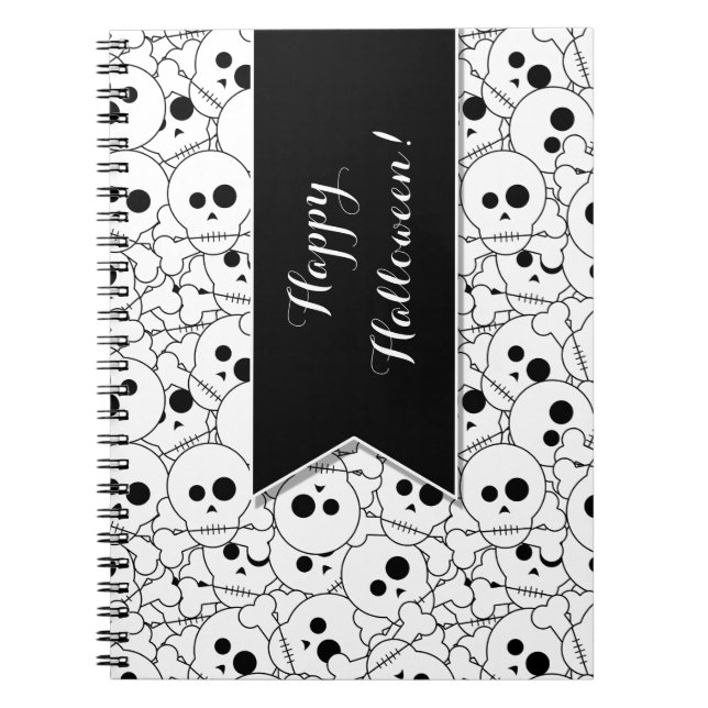 Halloween Skulls Pattern Custom Notebook (Front)
