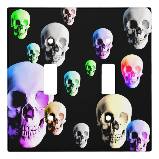 Halloween Skulls Pattern Light Switch Cover (Front)