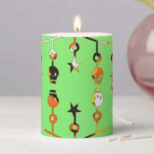 Halloween Skulls Pillar Candle