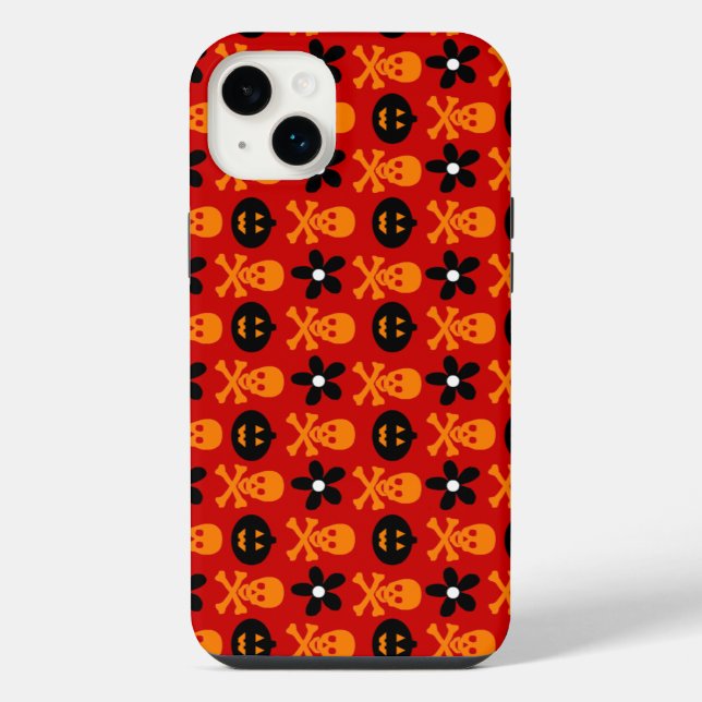 Halloween Skulls & Pumpkins Iphone Case (Back)