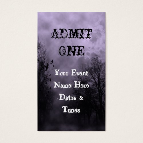 Halloween Sky Party Ticket Template Business Card