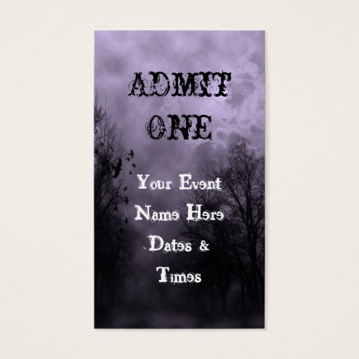 Customizable Halloween Sky Party Ticket Template Business Card
