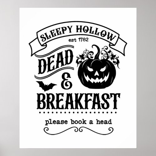 Halloween Sleepy Hollow Creepy Pumpkin Poster