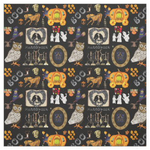 Halloween Sleepy Hollow Horse Ghost Pumpkin Ravens Fabric
