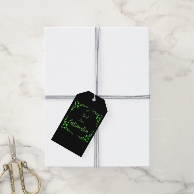Halloween Slime Green Personalized Gift Tags (With Twine)