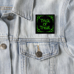 Halloween Slime Green Trick or Treat Button