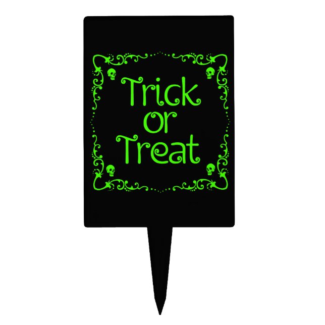 Halloween Slime Green Trick or Treat Cake Topper (Front)