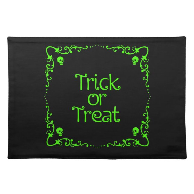 Halloween Slime Green Trick or Treat  Cloth Placemat (Front)