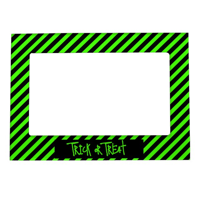Halloween Slime Green Trick or Treat Magnetic Frame (Front)
