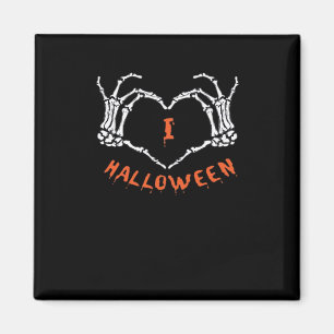 Halloween Slogan Skeleton Hand Heart Gesture Magnet