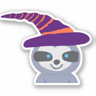 Halloween Sloth in Witch's Hat Sticker