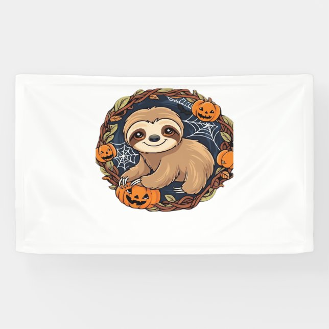 Halloween, Sloth, October 31st, Thanksgiving Class Banner (Horizontal)