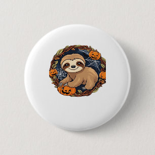 Halloween, Sloth, October 31st, Thanksgiving Class Button