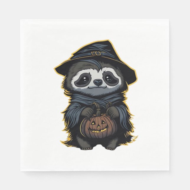 Halloween sloth Oversized T-Shirt Napkins (Front)