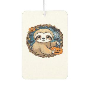 Halloween sloth, pumpkin, bat, spider, spider web air freshener