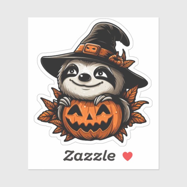 Halloween Sloth Pumpkin Festivity Sticker (Sheet)