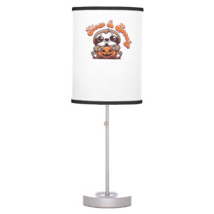 Halloween Sloth Slow and Spooky Cute Sloth Pumpkin Table Lamp
