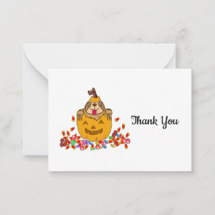 Halloween Sloth Thank You Cards