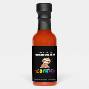 Halloween Slothful Design, This is my Human Costum Hot Sauces