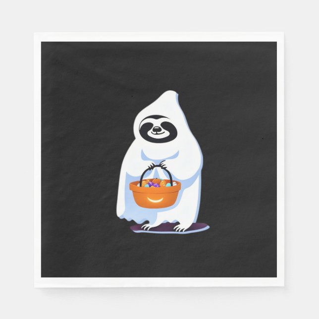 Halloween Slothful Design, This is my Human Costum Napkins (Front)