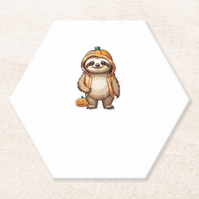 Halloween Slothster Essential T-Shirt Paper Coaster (Front)