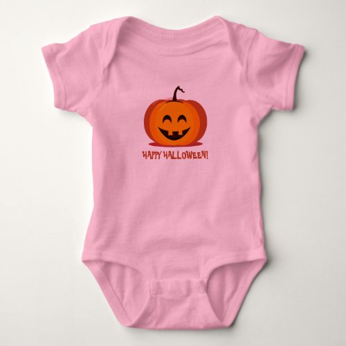 Halloween Smiling PumpkinBoho Rainbow One_Piece Baby Bodysuit