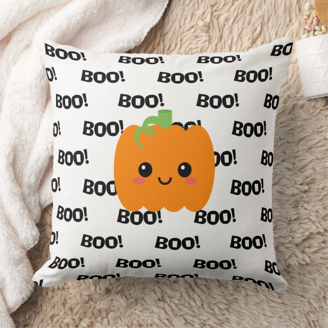 Halloween Smiling Pumpkin Cushion, Cosy Pillow (Blanket)