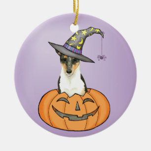 Halloween Smooth Collie Ceramic Ornament