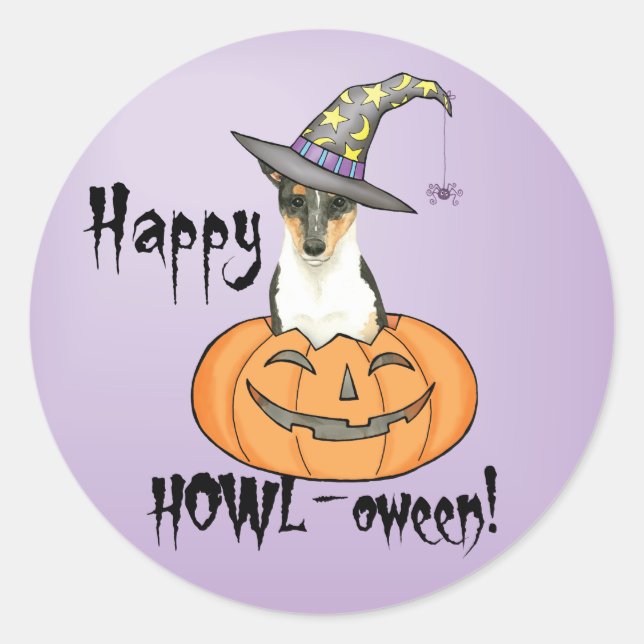 Halloween Smooth Collie Classic Round Sticker (Front)