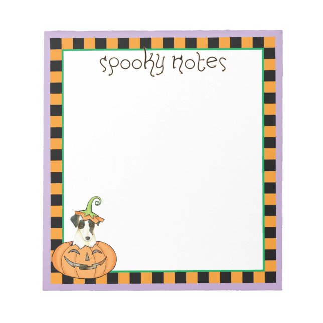 Halloween Smooth Fox Terrier Notepad (Front)