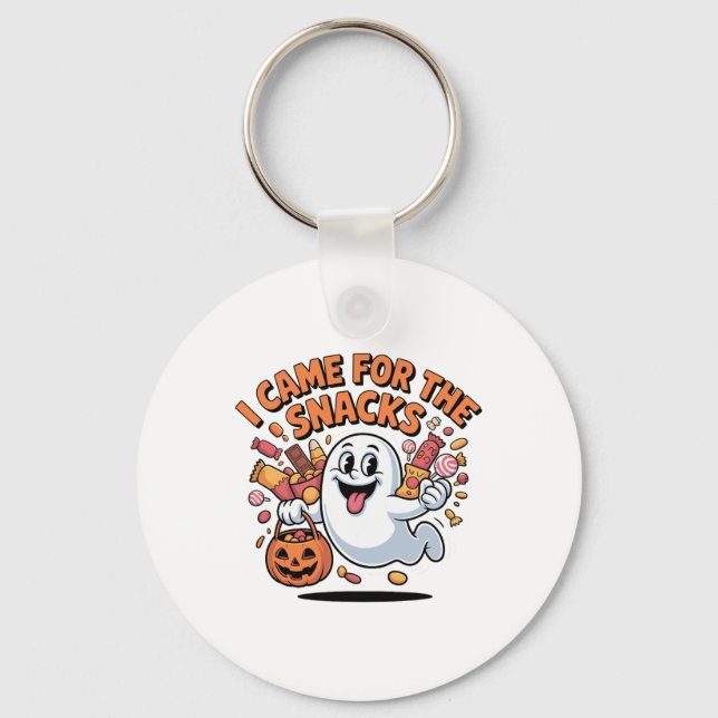 Halloween Snacks Ghost Funny Trick-or-treat Candy  Keychain (Front)