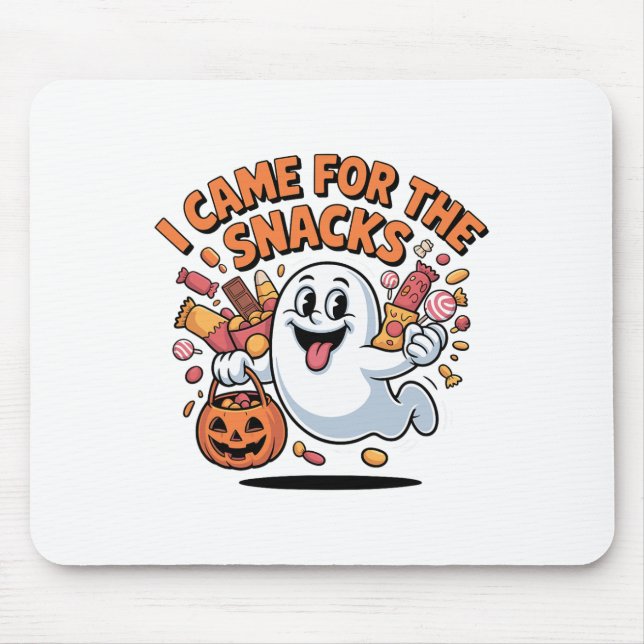 Halloween Snacks Ghost Funny Trick-or-treat Candy  Mouse Pad (Front)