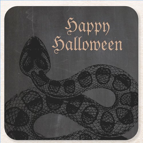 Halloween Snake Square Paper Coaster
