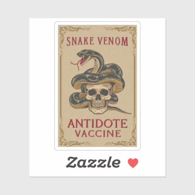 Halloween Snake Venom Antidote Vaccine Sticker (Sheet)