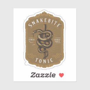 Halloween Snakebite Tonic Witchs Potion Bottle Sticker