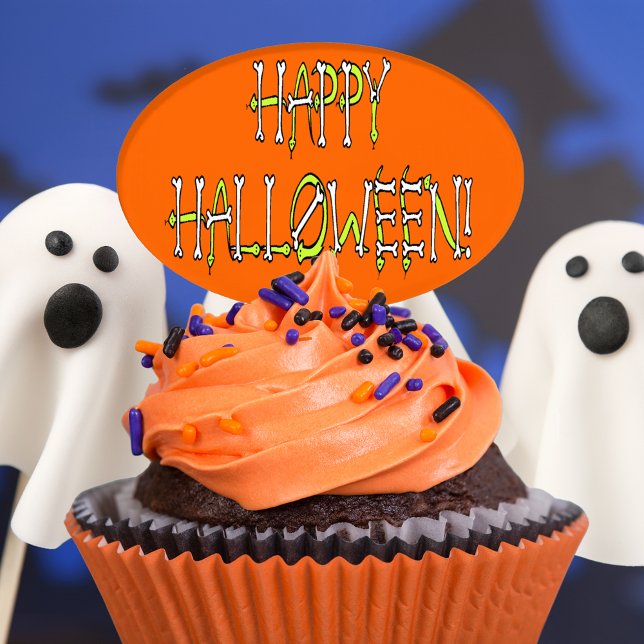 Halloween Snakes and Bones Text Cake Topper (Halloween Snakes and Bones Text Cake Topper)