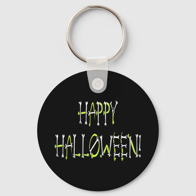Halloween Snakes and Bones Text Keychain (Front)