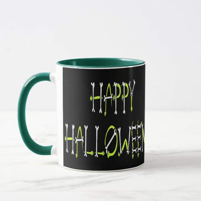 Halloween Snakes and Bones Text Mug (Left)