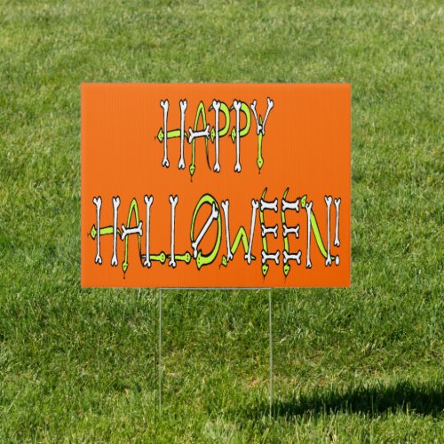 Halloween Snakes and Bones Text Sign