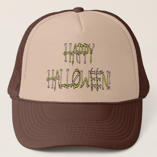 Halloween Snakes and Bones Text Trucker Hat